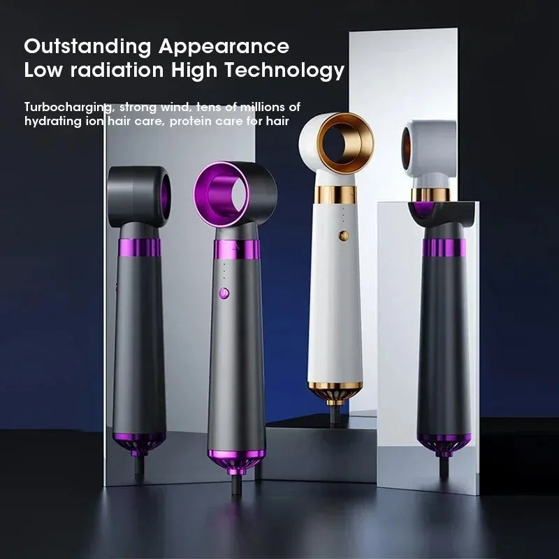 5-In-1 Hair Dryer with Straightener and Curler for Home Travel Salon Use, 110V/220V Negative Ion Fast Drying Styler Strong Wind