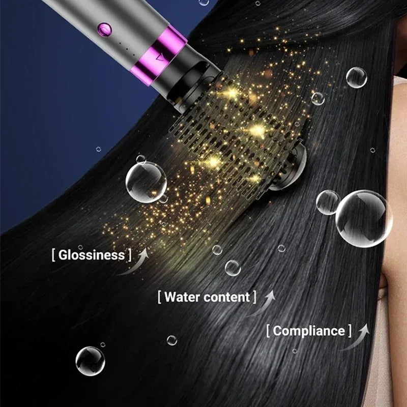 5-In-1 Hair Dryer with Straightener and Curler for Home Travel Salon Use, 110V/220V Negative Ion Fast Drying Styler Strong Wind